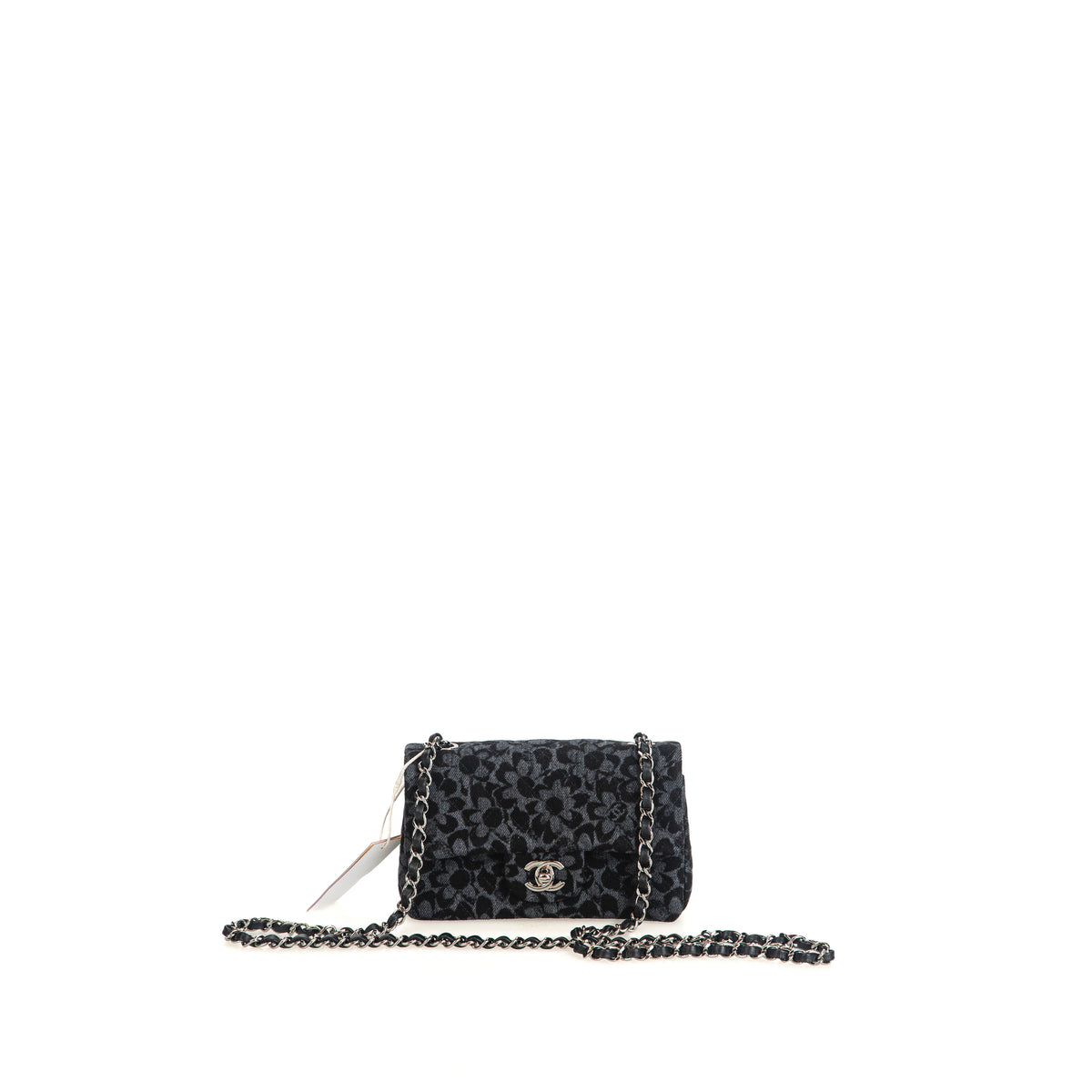 Floral Denim Quilted Mini Rectangular Flap