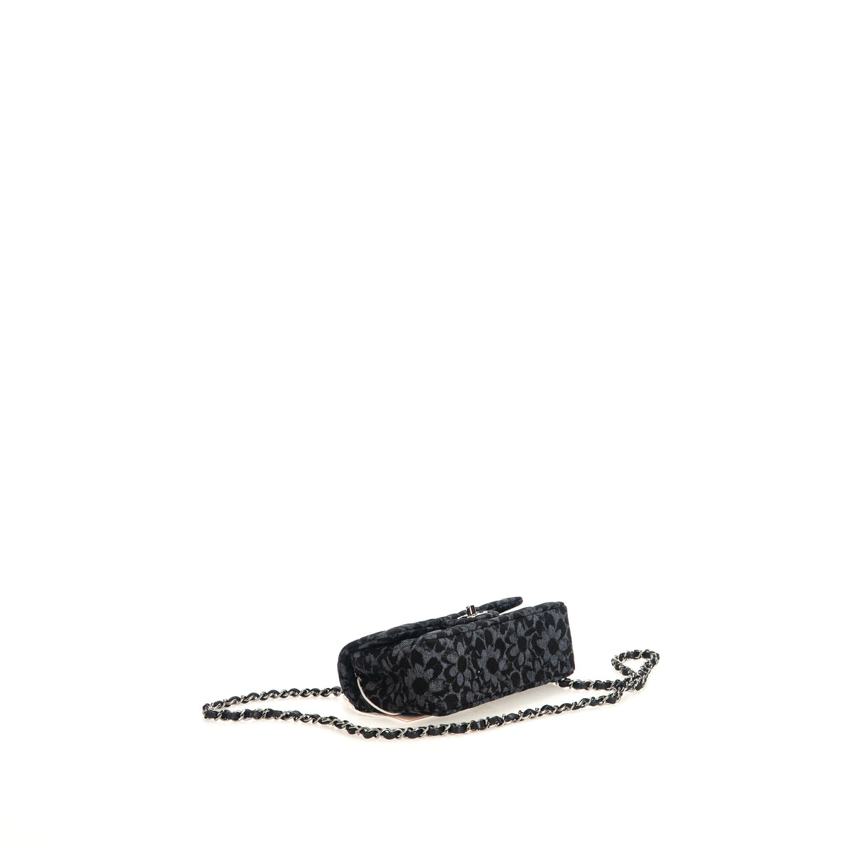 Floral Denim Quilted Mini Rectangular Flap