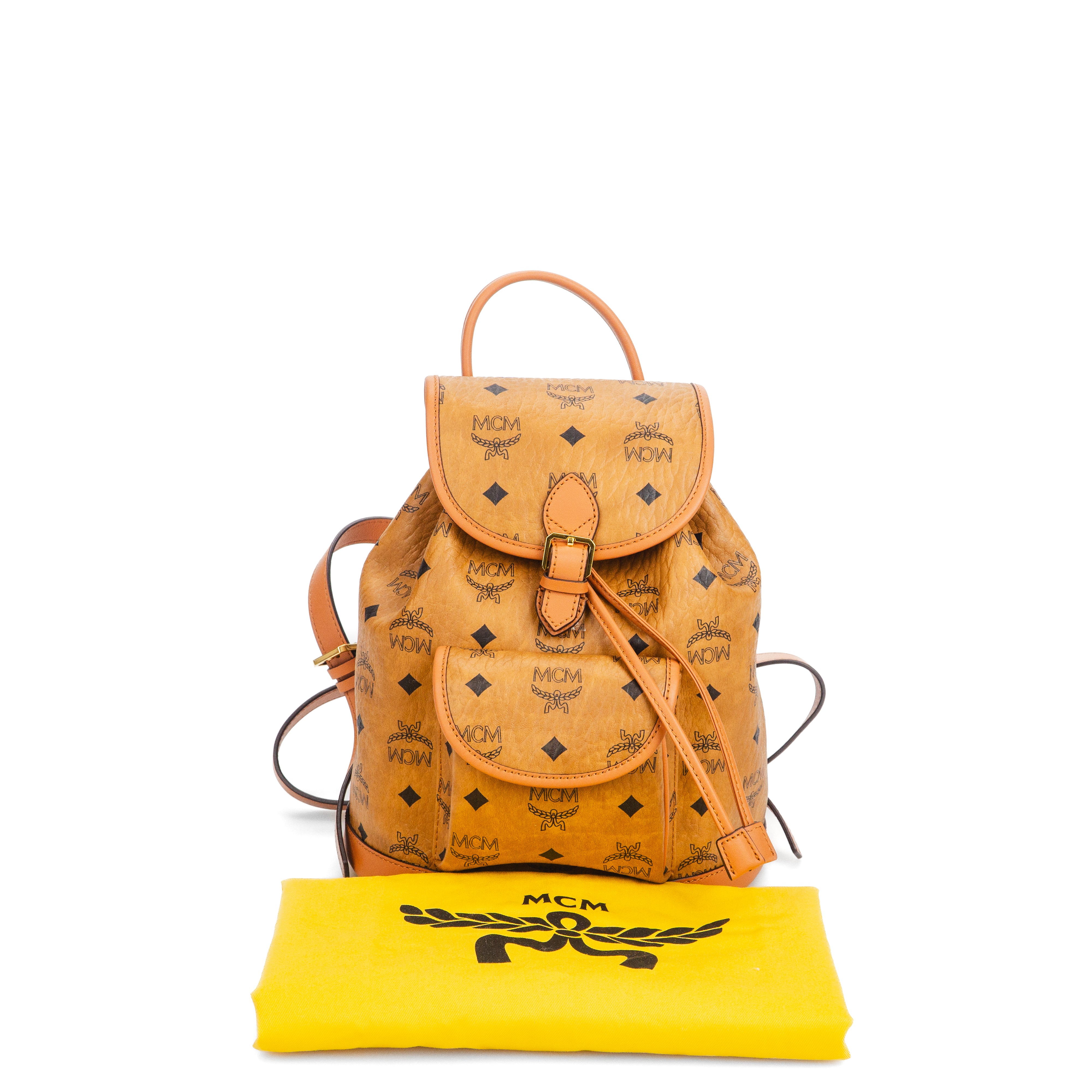 Cognac Essential Kordelzugtasche In Visetos Original Kordelzug