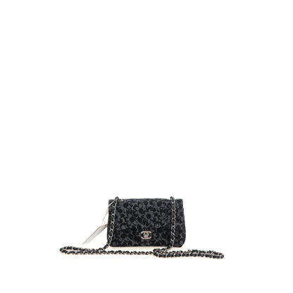 Floral Denim Quilted Mini Rectangular Flap