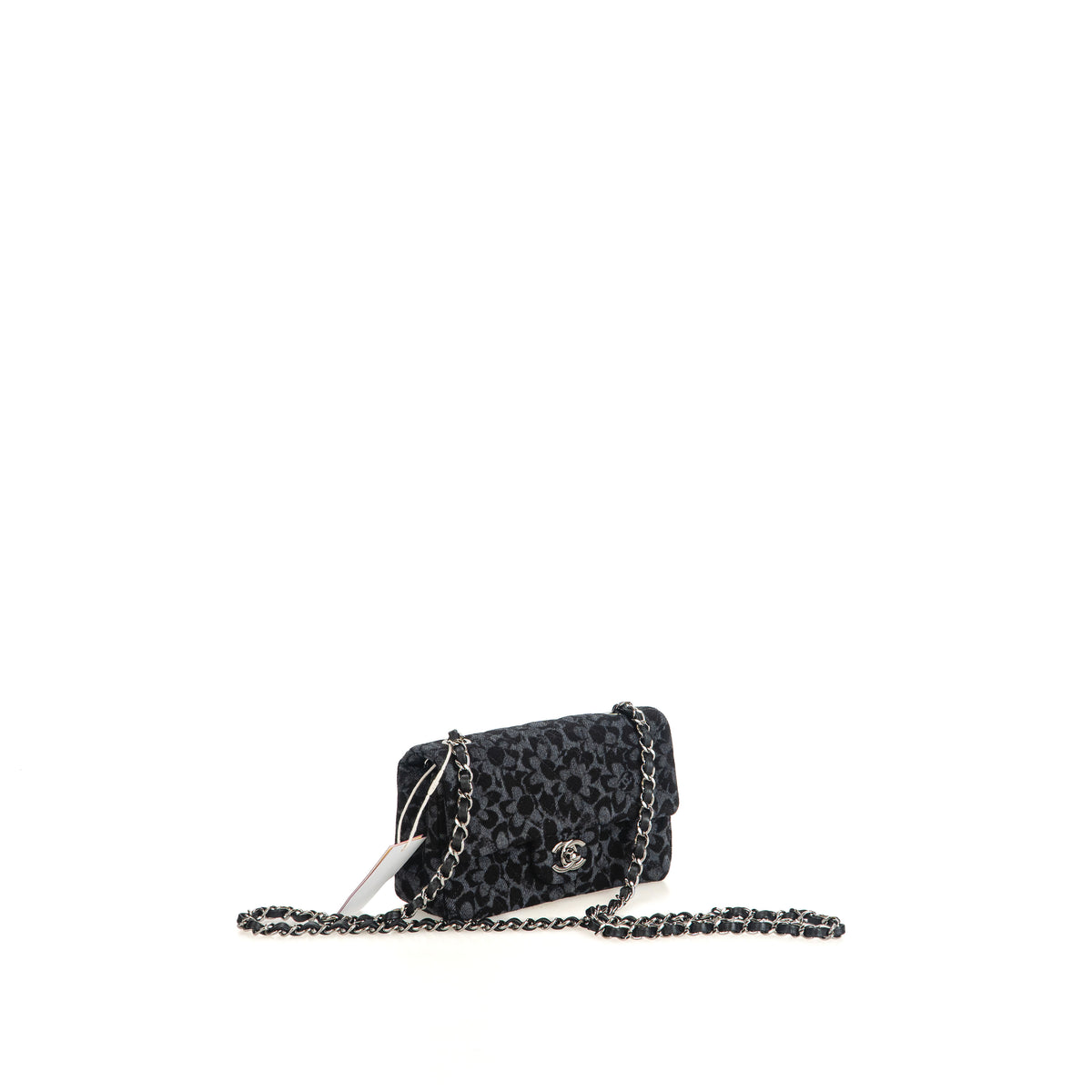 Floral Denim Quilted Mini Rectangular Flap