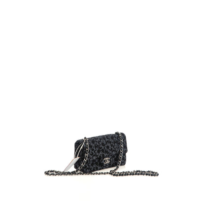 Floral Denim Quilted Mini Rectangular Flap