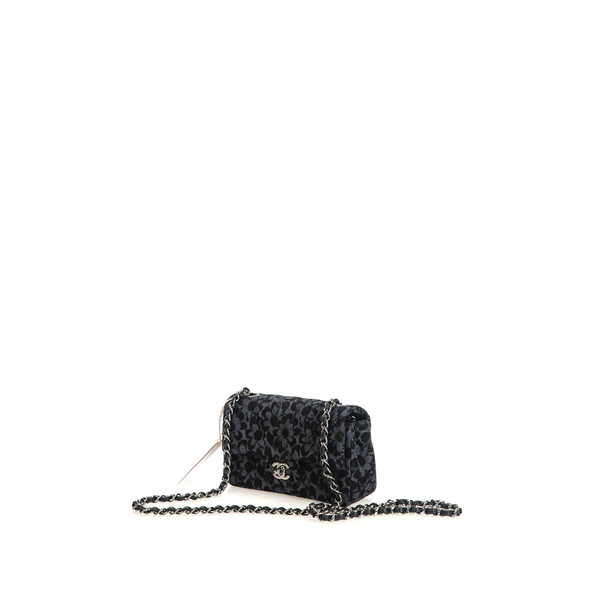 Floral Denim Quilted Mini Rectangular Flap