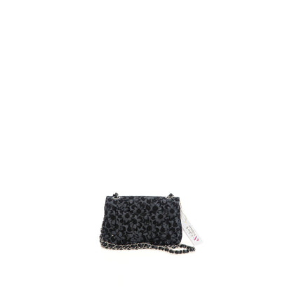 Floral Denim Quilted Mini Rectangular Flap