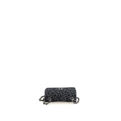 Floral Denim Quilted Mini Rectangular Flap